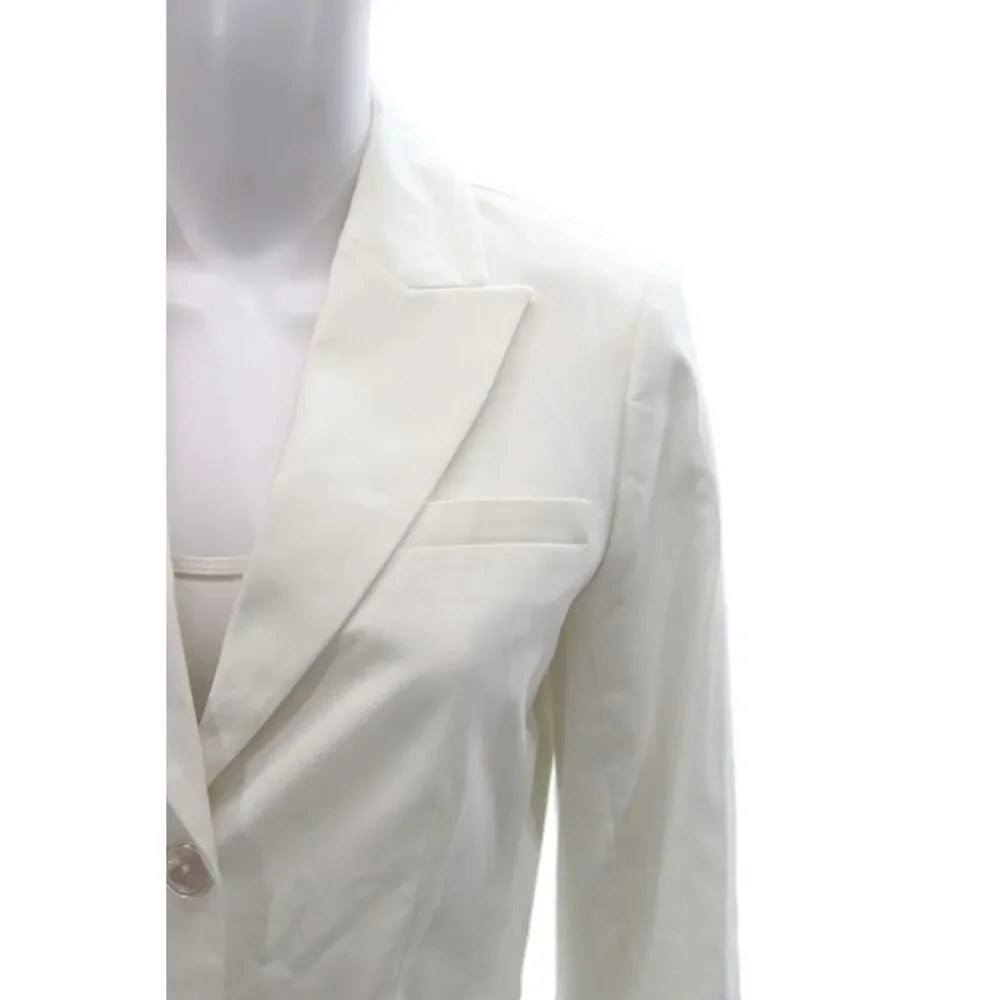 Brooks Brothers Womens Basic Jacket White Cotton Blend Long Sleeve Size 2